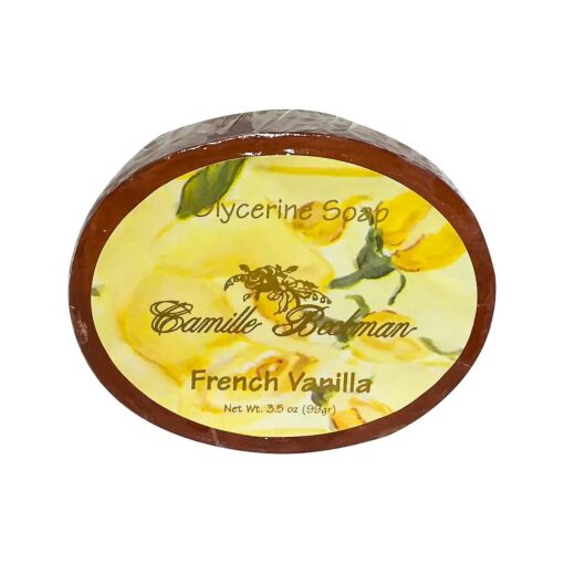 Camille Beckman French Vanilla Glycerine Bar Soap for Hands, Face and Body, 3.5 Ounce