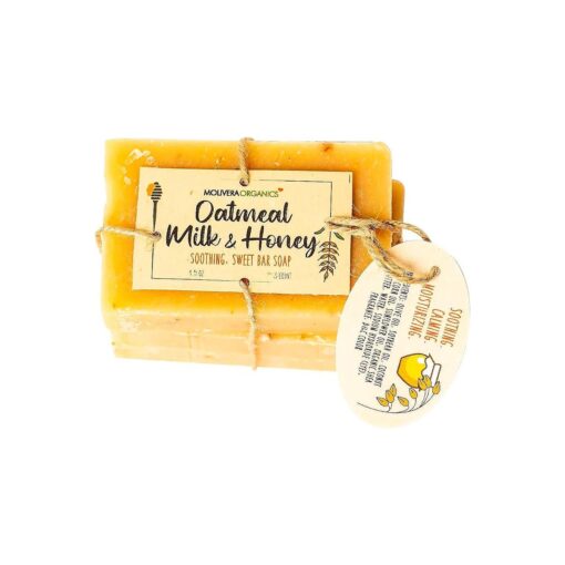 Handmade Oatmeal Milk and Honey Soap ( 3 Count ) - Soothing Face and body cleansing and moisturizing, Safe for all skin types, With exfoliating oatmeal .