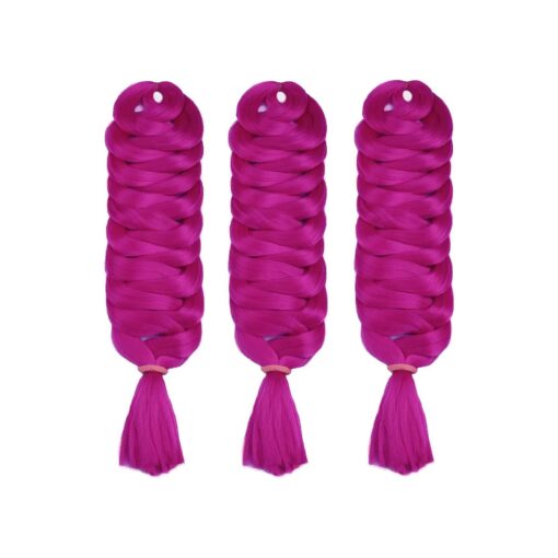 MapofBeauty Wholesale 3 pcs Ombre Colors Crochet Jumbo Braid Braiding Hair Extension ( Magenta )