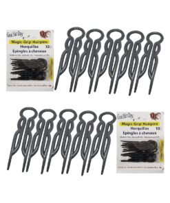 Hair Pins - Plastic, U-shaped Magic Grip Hairpins, Strong Durable Pins For Fine, Thick & Long Hair, Hair Styling Accessories, Set of 20 ( Black )