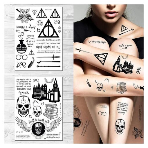 Supperb ( r ) Temporary Tattoos - Magic Begin, Wizard, Magic ( Set of 2 )