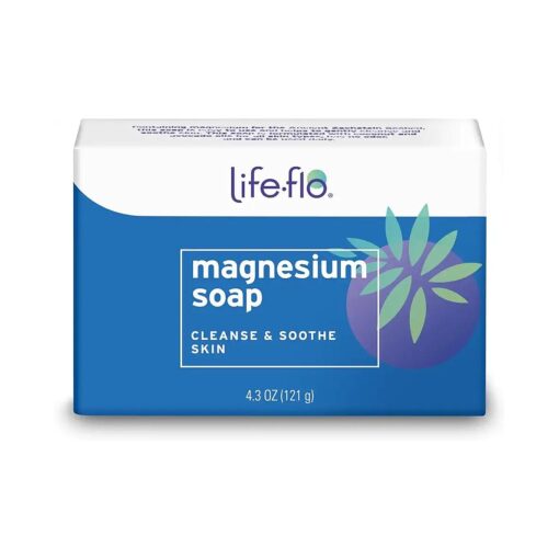 LIFE-FLO Magnesium Bar Soap, Moisturizing Body and Hand Soap with Magnesium Chloride from the Zechstein Seabed Plus Avocado and Organic Coconut Oil, Soothing and Balancing, 60-Day Guarantee, 4.3oz