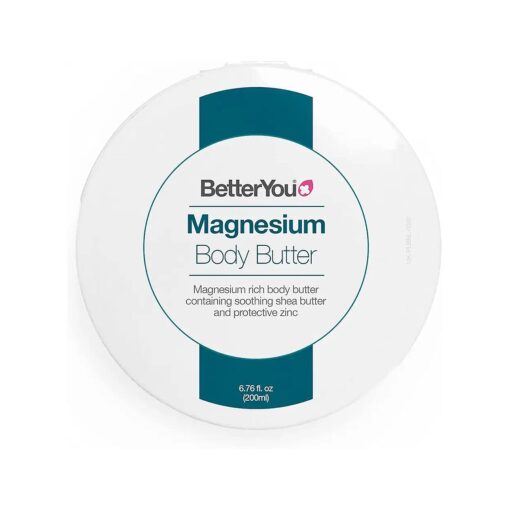 BetterYou Magnesium Body Butter - Dry Skin Moisturizer - Leaves Skin Smooth And Soft - With Shea Butter, Magnesium Chloride And Zinc - 6.76 oz