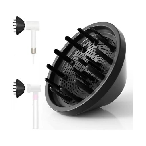 360deg Rotating Magnetic Hair Diffuser Attachment for Laifen Hairdryer, Hair Trends High Speed Hair Dryer Difffuser, Compatible with Dyson * Airwrap Styler HS01 HS03 HS05, Black