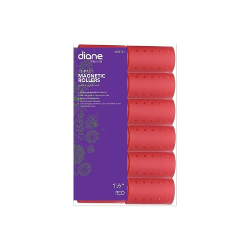 Magnetic Hair Roller, Red, 1 1/2 Inch