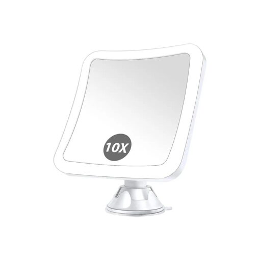 Magnifying Mirror with Light,10X Lighted Makeup Mirror with Magnification, Suction Cup Makeup Mirror with Lights and Magnification, Lighted Magnifying Mirror with 3 * AAA Battery ( not Included )