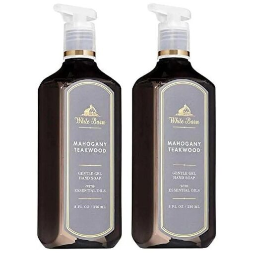 Bath and Body Works MAHOGANY TEAKWOOD Gentle Gel Hand Soap 8 Fluid Ounce, set of 2