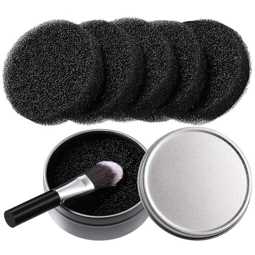 Makeup Brush Cleaner 2 in 1 Color Removal Sponge for Eye Shadow Blush Color Foundation Make-up Removals from Makeup Brush to Switch Color ( 6 Packs )