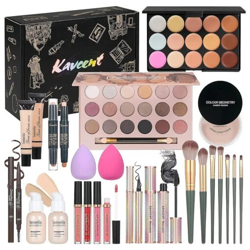 Makeup Kit Makeup Sets for Teens Makeup kits for Women Teenagers Make up Eyeshadow Palette Foundation Concealer Lipgloss Loose Powder Makeup Kit for Women Full Kit