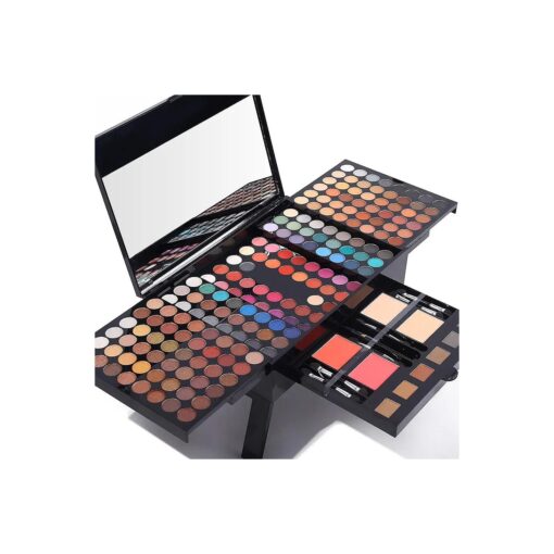 Professional Makeup Kit for Women with Mirror All In One Makeup Gift Set for Teens 180 Color Eyeshadow Palette 2 Blush 2 Powder 1 Eyeliner 4 Eyebrow Make Up Sets Matte Shimmer Mixing Pallet Eye Shadow