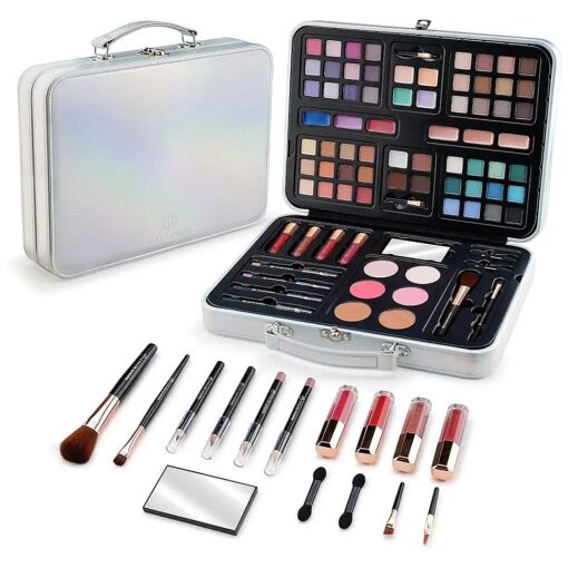 Color Nymph Kids Makeup Sets for Girls 8-10, Teen Makeup Kits for Beginner Starter with Silver Case, Portable Traveling Full Makeup Kit with Everything, Cosmetics Makeup Gift Set for Birthday