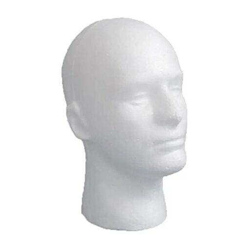 Male Wig Display Mannequin Head Stand Model Styrofoam Foam White