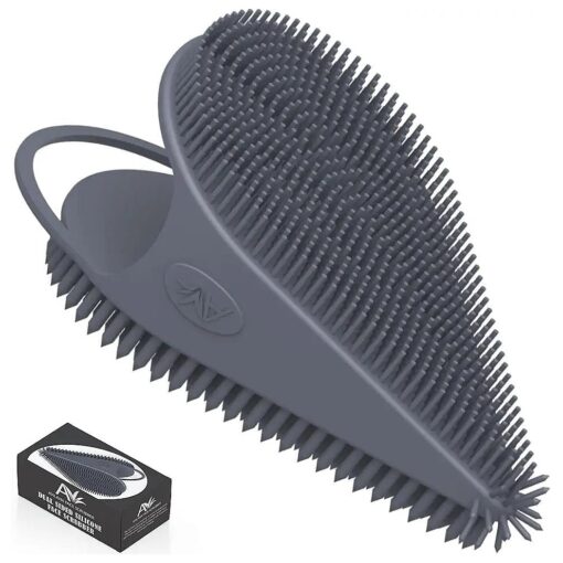 Avilana Silicone Face Scrubber- Dual Sided Manual Facial Cleansing Brush -Face Scrubber and Exfoliator- Deep Cleansing for All Skin Type ( Gray )