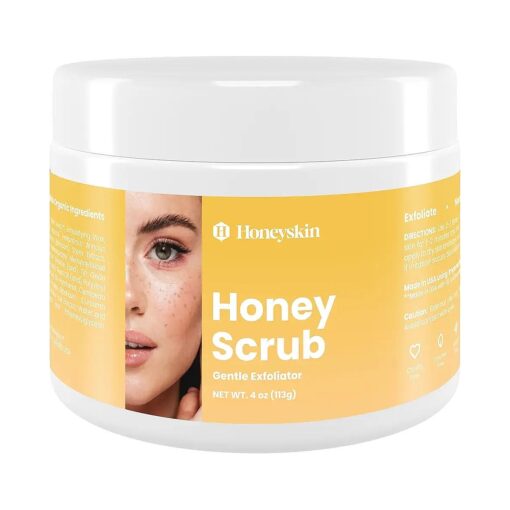 Exfoliating Body Scrub and Exfoliating Face Wash - Rejuvenating Face Exfoliator and Blackhead Remover for Dull and Dry Skin - Gentle Exfoliating Face Scrub and Body Exfoliator with Manuka Honey- ( 4oz )