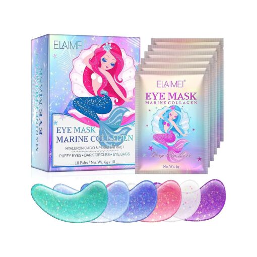 Under Eye Patches ( 18 Pairs ) - Pearl Eye Mask with Natural Marine Collagen, Hyaluronic HA - Reduce Wrinkles, Puffy Eyes, Dark Circles, Eye Bags - Anti Aging Under Eye Masks, Eye Wrinkle Pads & Patches