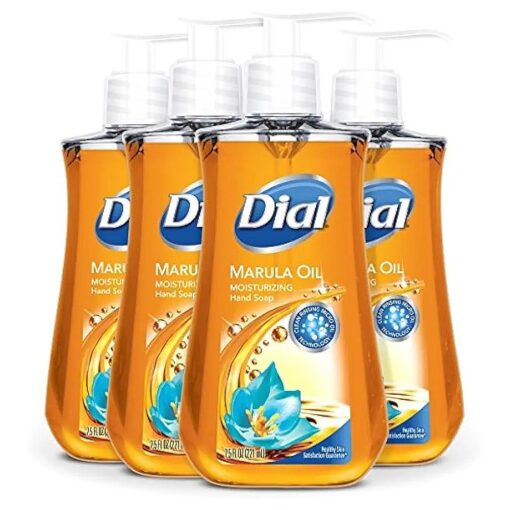 Dial Liquid Hand Soap, Marula Oil, 7.5 Fluid Ounce, Pack of 4