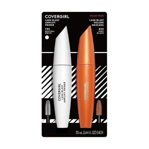 Covergirl LashBlast Volume Mascara and Lash Blast Amplify Eyelash Primer, Very Black, Value Pack