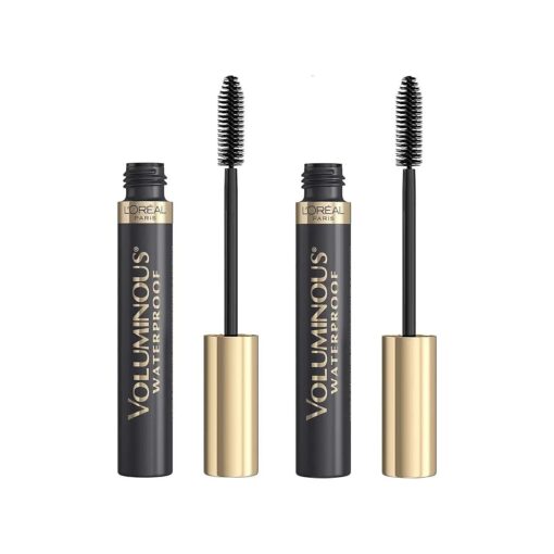 L'Oreal Paris Makeup Voluminous Original Waterproof Mascara, Black, 0.28 Fl Oz ( Pack of 2 )