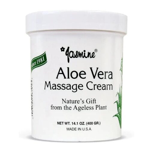 Jasmine Aloe Vera Massage Cream, Keep Your Face and Body Fresh and Soft with Anti-Aging Therapy Cream, Have Deeply Moisturized and Nutrition on Your Skin, Organic Aloe Vera Extract, [ 400 g / 14.1 Oz ]