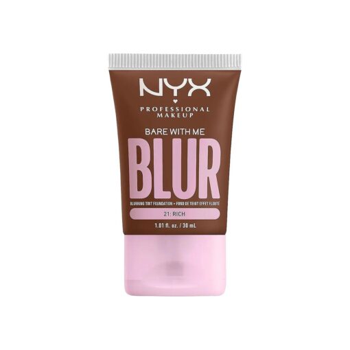 NYX PROFESSIONAL MAKEUP Bare With Me Blur Skin Tint Foundation Make Up with Matcha, Glycerin & Niacinamide - Rich