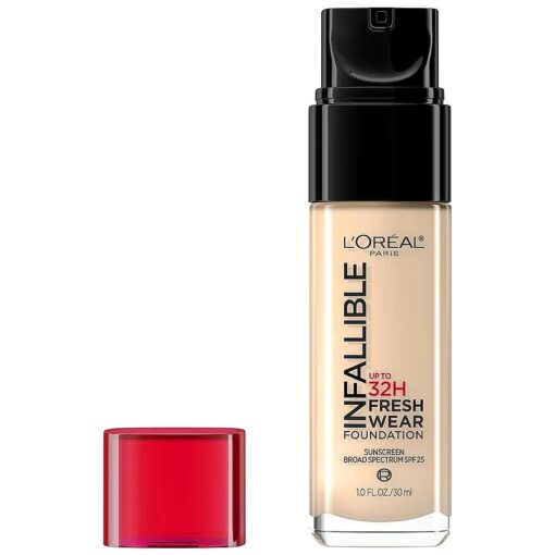 L'Oreal Paris Makeup Infallible Up to 32 Hour Fresh Wear Lightweight Foundation, 411 Beige Ivory, 1 Fl Oz, Packaging May Vary