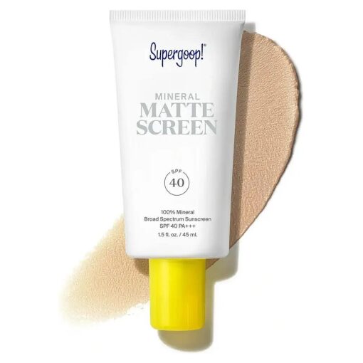 Mineral Mattescreen ( SPF 40 ) - 45 mL - 100 % Mineral, Oil-Free Broad Spectrum Sunscreen - Smooths Skin 's Appearance, Minimizes Pores & Controls Shine - Water & Sweat Resistant