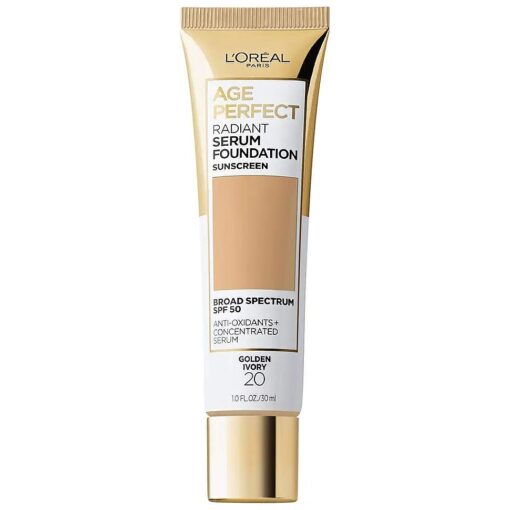 L'Oreal Paris Age Perfect Radiant Serum Foundation with SPF 50, Golden Ivory, 1 Ounce