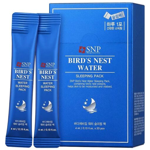 SNP - Bird 's Nest Water Sleeping Pack - Maximum Hydration & Protection for All Dry Skin Types - 20 Pack - Best Gift Idea for Mom, Girlfriend, Wife, Her, Women ( Bird 's Nest )