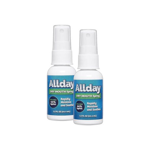 Allday Dry Mouth Spray - Maximum Strength Xylitol, Fast Acting, Non-Acidic ( Pack of 2 )