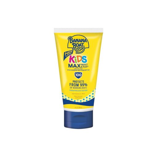 Kids Max Protect & Play Lotion Sunscreen SPF 100, 4oz | Childrens Sunscreen, Kids Sunblock Spray, High SPF Sunscreen, Water Resistant Sunscreen for Kids, SPF 100 Sunscreen, 4oz