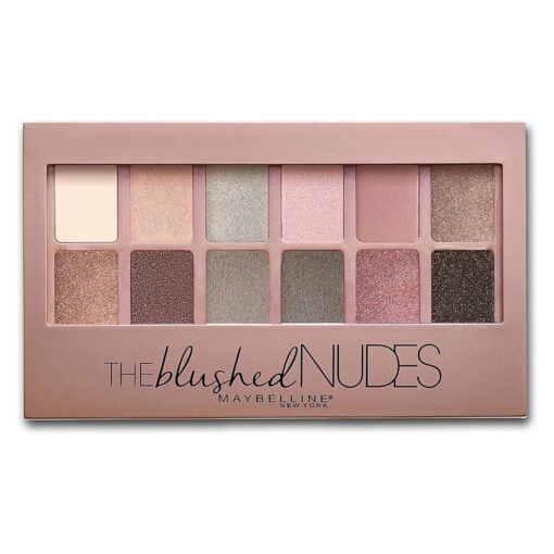 Maybelline The Blushed Nudes Eyeshadow Palette Makeup, 12 Pigmented Matte & Shimmer Shades, Blendable Powder, 1 Count