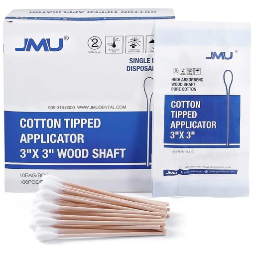 Medical Cotton Swabs, JMU Cotton Swabs with Wooden Sticks, 1000 Count