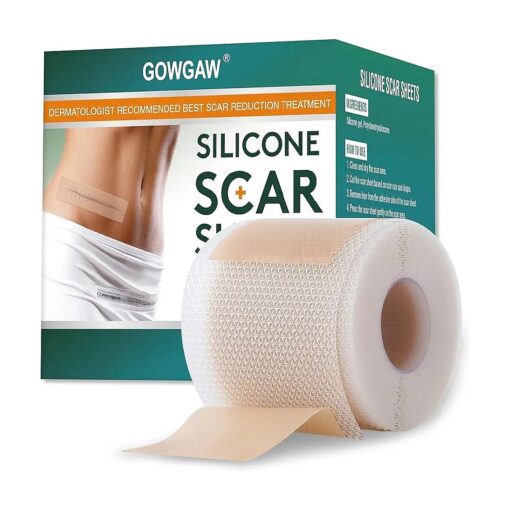 Medical Grade Silicone Scar Sheets, Silicone Scar Tape ( 1.6" x 60" Roll-1.5M ), Professional Scar Removal Treatment, Reusable Silicone Scar Strip for Keloid, C-Section, Surgery, Burns, Acne Etc