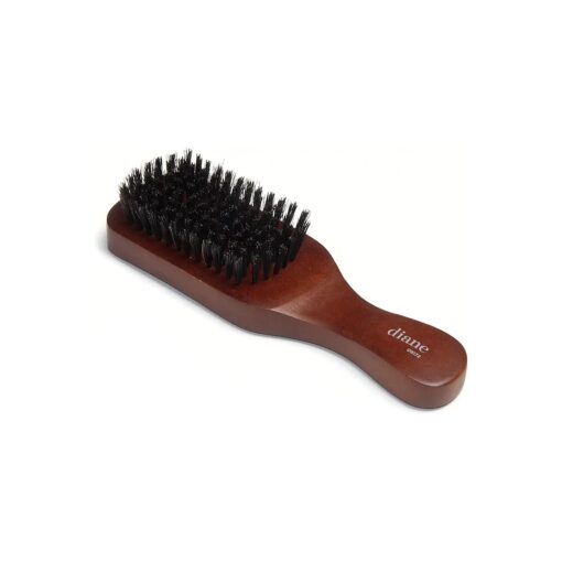 Diane Reinforced Boar Bristle Club Wave Brush for Men and Barbers - Medium Bristles for Thick and Curly Hair - Use for Detangling, Smoothing, Wave Styles, Restore Shine and Texture