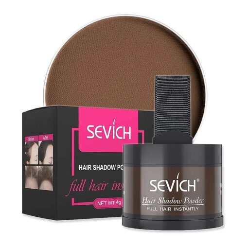 Instantly Hair Shadow - SEVICH Hair Line Powder, Quick Cover Grey Hair Root Concealer with Puff Touch, 4g Medium Brown