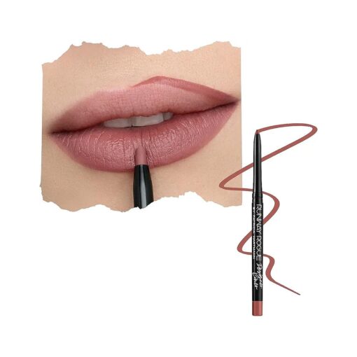 Runway Rogue Designer Liner Lip Pencil, Matte Medium Dusty-Rose Lip-Liner Pencil and Lip-Liner Sharpener, 'Work It Babe '