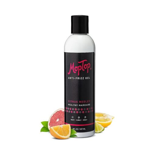 MopTop Salon Anti Frizz Gel, Medium Hold, Frizz Free Curly & Kinky-Coily Hair, Made with Aloe, Sea Botanicals & Honey, Reduces Frizz, Fixes Unmanageable Hair & Enhances Curls ( 8oz )