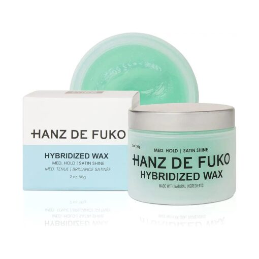 Hanz de Fuko Hybridized Wax - Premium Men 's Hair Styling Wax with Medium Hold & Satin Finish, 2oz