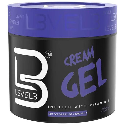 L3 Level 3 Cream Gel - Provides Volume and Medium Hold - With Vitamins to Nourish and Protect Hair Level Three Mens Hair Styling Cream