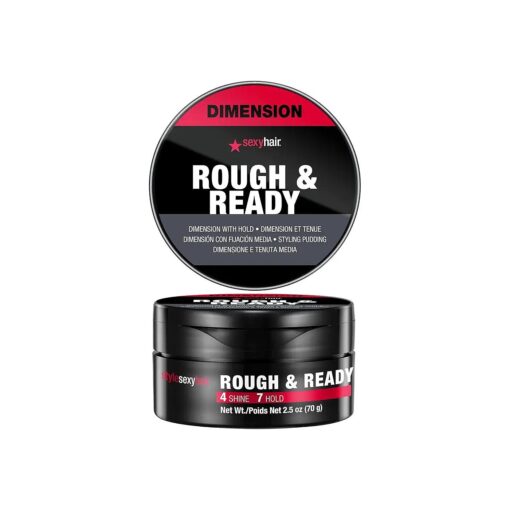 SexyHair Style Rough & Ready Dimension with Hold Styling Putty | Pliable Hold | Allows Easy Molding, Defining and Shaping