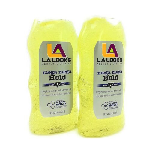 La Looks Gel # 9 Mega Mega 20 Ounce ( Yellow ) ( 591ml ) ( 2 Pack )