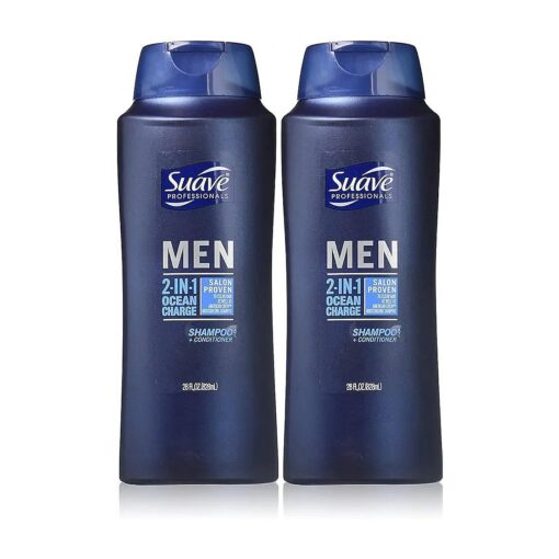 Suave Professionals Mens, 2-in-1 Shampoo & Conditioner, Ocean Charge, 28 Oz ( Pack of 2 )