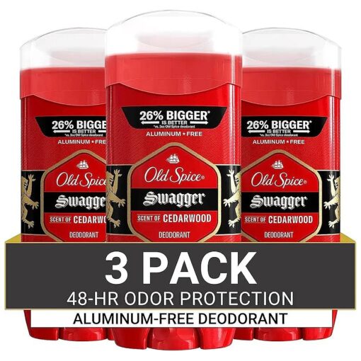 Old Spice Aluminum Free Deodorant for Men, Swagger Scent, 3.8 oz ( Pack of 3 )