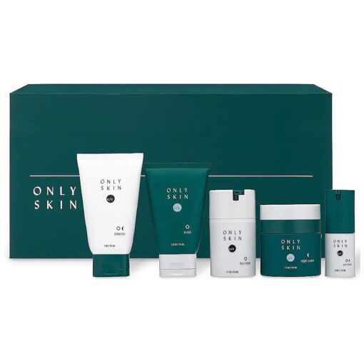 Men 's Premium Skin Care Kit, 5 Piece Kit Includes : Facial Cleanser, Exfoliating Scrub, Moisturizing Day Cream, Renewing Night Cream, Anti-Aging Eye Serum, Skincare Gift Set, Father 's Day