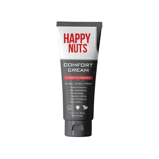 HAPPY NUTS Comfort Cream Deodorant For Men : Anti-Chafing Sweat Defense, Odor Control, Aluminum-Free Mens Deodorant & Hygiene Products for Men 's Private Parts 3.4 oz, ( 1 Pack, Original )