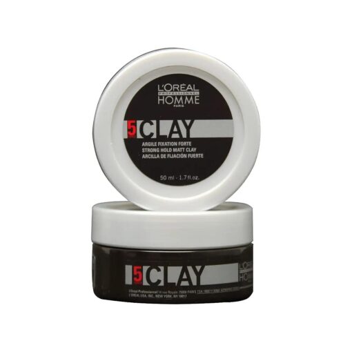 L'Oreal Professionnel Men 's Styling Clay | For All Hair Types | Provides Strong Hold and Matte Finish | 1.7 Fl, Oz .