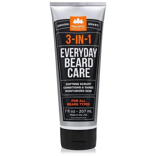 Pacific Shaving Company 3-in-1 Beard Care - Ultra-Concentrated Formula Softens Scruff, Conditions, Tames, and Moisturizes Skin for Any Beard Length - Clean Beard Grooming Products ( 7 Fl Oz )