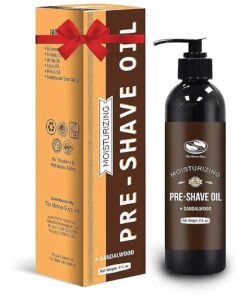 The Henna Guys 8 fl, Oz, Sandalwood Pre Shave Oil for Men, Premium Pre Shave Oil, Excellent Shaving oil for Men, Works with Straight or Safety Razor - Also works as Beard Conditioning Oil