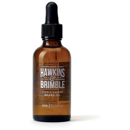 Hawkins & Brimble - Beard Oil for Men, 50ml - Promotes Beard Growth Oil for Grooming, Styling, Softener, Repair and Nourishing - Argan and Olive oil - Beard Care Routine with Shea Butter and Vitamin E