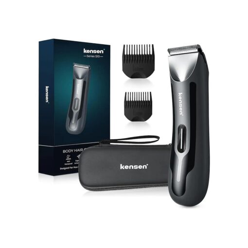 Body Hair Trimmer for Men, kensen Electric Groin Hair Trimmer, Rechargeable Ball Shaver Groomer, Replaceable Ceramic Blade Heads, Waterproof Wet/Dry Clippers, Male Pubic Hair Hygiene Razor